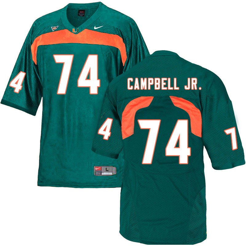 Nike Miami Hurricanes #74 John Campbell Jr. College Football Jerseys Sale-Green